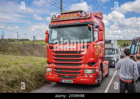 Spendenaktion Truck, Car, Tractor Run am Long Strand Rosscarbery, zu Hilfe von West Cork Underwater Search and Rescue Mai 2024 Stockfoto