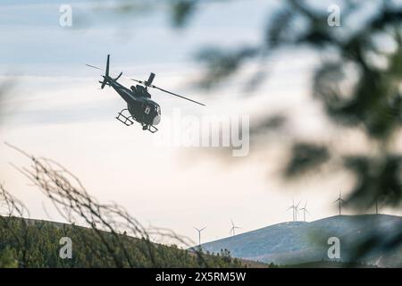 WRC Rally Portugal - SS4 Góis - Rundfunk Hubschrauber Fly-by Stockfoto