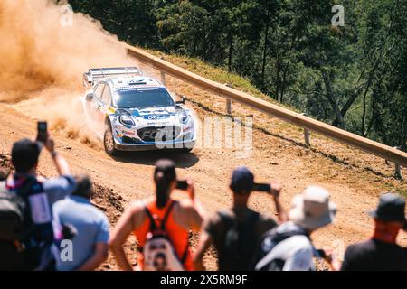 WRC Rallye Portugal - SS6 Lousã - Adrien Fourmaux und Alexandre Coria - Ford Puma Rally1 Hybrid - Fans, die Fotos oder Videos machen Stockfoto