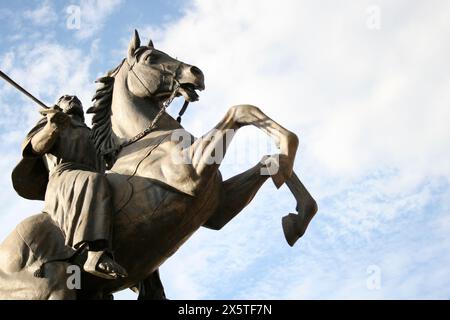 Statue von Santiago Apostol im historischen Zentrum von Querétaro, Mexiko Stockfoto