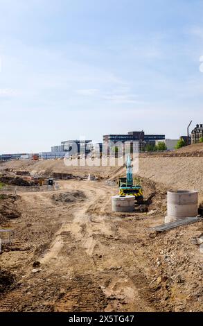 Stockton on Tees, Großbritannien. Mai 2024. Die Bauarbeiten im Stadtzentrum begannen nach Abschluss der Abrissarbeiten im Rahmen der Pläne des Councils, die High Street zum Fluss zu öffnen und einen NHS Health Hub zu umfassen. David Dixon / Alamy Stockfoto