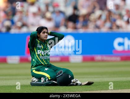 Pakistans Gull Feroza beim ersten IT20-Spiel der Frauen in Edgbaston, Birmingham. Bilddatum: Samstag, 11. Mai 2024. Stockfoto