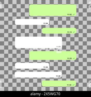 Kurzblase-Nachricht, Chat-Gespräch, Schnittstelle Dialog Vektor-Illustration. Stock Vektor