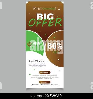 Roll-up Banner für Super Sales Roll-Up Banner Vorlage vertikales Banner Design 50 % Rabatt Umsatz Roll-up Stock Vektor