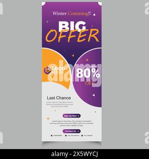 Roll-up Banner für Super Sales Roll-Up Banner Vorlage vertikales Banner Design 50 % Rabatt Umsatz Roll-up Stock Vektor