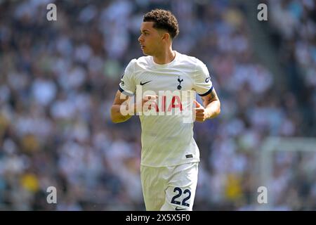 London, Großbritannien. Mai 2024. Brennan Johnson von Tottenham Hotspur während des Spiels Spurs vs Burnley, Premier League im Tottenham Hotspur Stadium London. Dieses Bild ist NUR für REDAKTIONELLE ZWECKE bestimmt. Für jede andere Verwendung ist eine Lizenz von Football DataCo erforderlich. Quelle: MARTIN DALTON/Alamy Live News Stockfoto