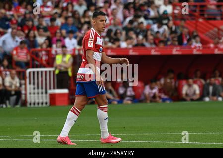 Granada, Granada, Spanien. Mai 2024. Myrto Uzuni von Granada CF während des Liga-Spiels zwischen Granada CF und Real Madrid CF im Nuevo Los CÃrmenes Stadion am 11. Mai 2024 in Granada, Spanien. (Kreditbild: © José M Baldomero/Pacific Press via ZUMA Press Wire) NUR REDAKTIONELLE VERWENDUNG! Nicht für kommerzielle ZWECKE! Quelle: ZUMA Press, Inc./Alamy Live News Stockfoto