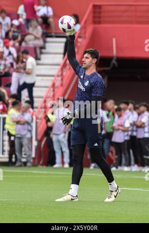 Granada, Granada, Spanien. Mai 2024. Thibaut Courtois von Real Madrid CF während des Liga-Spiels zwischen Granada CF und Real Madrid CF im Nuevo Los CÃrmenes Stadion am 11. Mai 2024 in Granada, Spanien. (Kreditbild: © José M Baldomero/Pacific Press via ZUMA Press Wire) NUR REDAKTIONELLE VERWENDUNG! Nicht für kommerzielle ZWECKE! Quelle: ZUMA Press, Inc./Alamy Live News Stockfoto