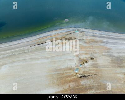 Blick aus der Vogelperspektive auf den Burdur Lake, Burdur Turkey. Stockfoto