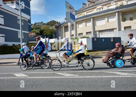 Baiona, Pontevedra, Galicien, Spanien; 26. März 2023; Discamino, eine NGO, die gegründet wurde, um abhängigen Menschen beim Abschluss des Jakobsweges zu helfen Stockfoto