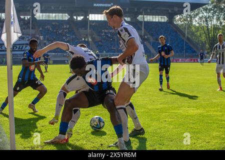 11.05.2024, Fußball 3. Liga, Saison 2023/24, 37. Spieltag: Waldhof Mannheim gegen SV Sandhausen (4:2) Stockfoto