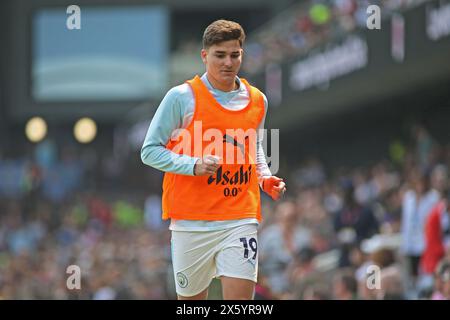 London, Großbritannien. Mai 2024. London, 11. Mai 2024: Julian Alvarez aus Manchester City während des Premier League-Spiels zwischen Fulham und Manchester City im Craven Cottage am 11. Mai 2024 in London. (Pedro Soares/SPP) Credit: SPP Sport Press Photo. /Alamy Live News Stockfoto