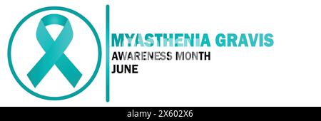 Myasthenia Gravis Bewusstseinsmonat Juni. Geeignet für Grußkarten, Poster und Banner. Vektorabbildung. Stock Vektor