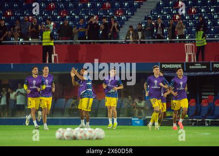 Boca Jrs Players warm Up - Sportivo Trinidense (1) gegen Club Atletico Boca Juniors (2) Spiel, Phase Gruppe (Gruppe D) CONMEBOL Sudamericana 2024. Stockfoto