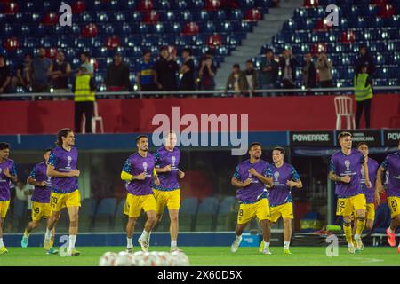 Boca Jrs Players warm Up - Sportivo Trinidense (1) gegen Club Atletico Boca Juniors (2) Spiel, Phase Gruppe (Gruppe D) CONMEBOL Sudamericana 2024. Stockfoto