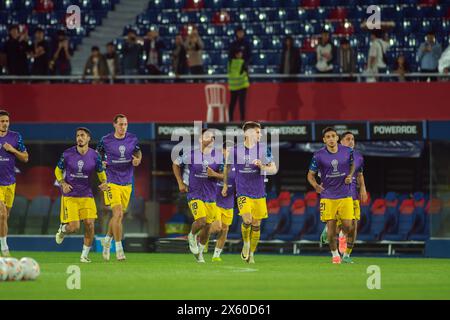 Boca Jrs Players warm Up - Sportivo Trinidense (1) gegen Club Atletico Boca Juniors (2) Spiel, Phase Gruppe (Gruppe D) CONMEBOL Sudamericana 2024. Stockfoto