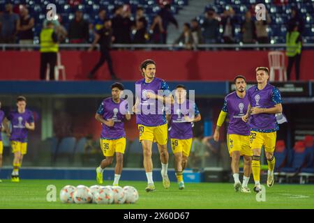 Boca Jrs Players warm Up - Sportivo Trinidense (1) gegen Club Atletico Boca Juniors (2) Spiel, Phase Gruppe (Gruppe D) CONMEBOL Sudamericana 2024. Stockfoto