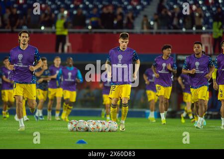 Boca Jrs Players warm Up - Sportivo Trinidense (1) gegen Club Atletico Boca Juniors (2) Spiel, Phase Gruppe (Gruppe D) CONMEBOL Sudamericana 2024. Stockfoto