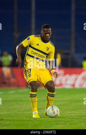 Luis Advincula - Sportivo Trinidense (1) gegen Club Atletico Boca Juniors (2) Spiel, Phase Gruppe (Gruppe D) CONMEBOL Sudamericana 2024. Stockfoto