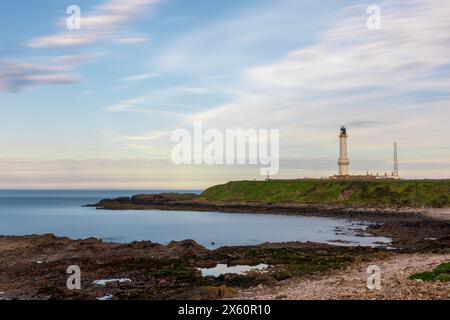 Das Leuchtfeuer des South Pier in Aberdeen, Schottland Stockfoto