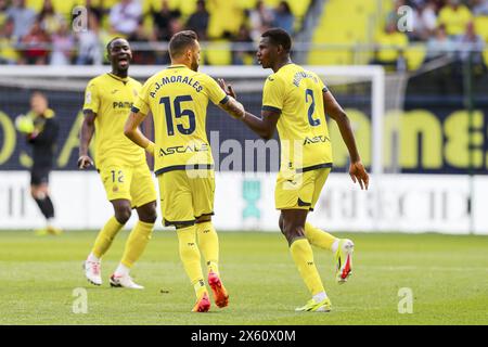 Yerson Mosquera aus Villarreal feiert am 11. Mai 2024 im La Ceramica Stadion in Villarreal ein Tor beim spanischen Meisterschaftsspiel der La Liga zwischen Villarreal CF und Sevilla CF Stockfoto