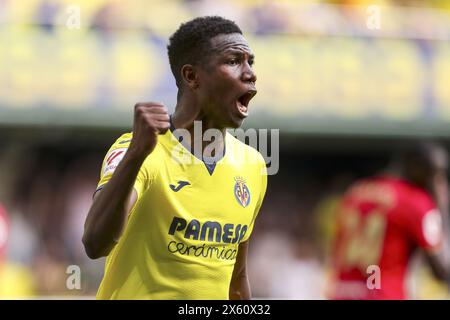 Yerson Mosquera aus Villarreal feiert am 11. Mai 2024 im La Ceramica Stadion in Villarreal ein Tor während des spanischen Meisterschaftsspiels La Liga zwischen Villarreal CF und Sevilla CF Stockfoto