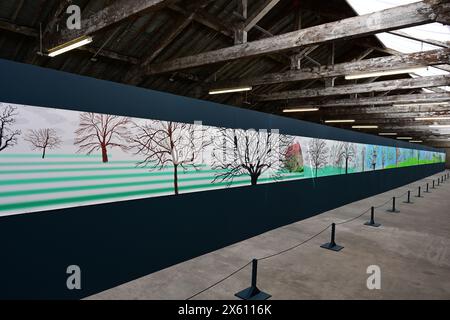 David Hockney Paintings, Ein Jahr in Normandie, 2024, Salts Mill, West Yorkshire Stockfoto