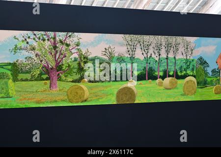 David Hockney Paintings, Ein Jahr in Normandie, 2024, Salts Mill, West Yorkshire Stockfoto
