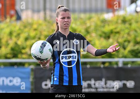 Aalter, Belgien. Mai 2024. Lyndsey Van Belle (99) von Club YLA, das während eines Frauenfußballspiels zwischen Club Brugge Dames YLA und KRC Genk Ladies am 8. Spieltag in Play-off 1 der Saison 2023 - 2024 der belgischen Lotto Womens Super League am Samstag, den 11. Mai 2024 in Aalter, abgebildet wurde. BELGIEN . Quelle: Sportpix/Alamy Live News Stockfoto