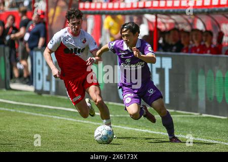 UTRECHT, 12-5-24, Stadion Galgenwaard, niederländische eredivisie, FC Utrecht - Sparta Rotterdam, Utrecht-Spieler Hidde ter Avest, Sparta-Spieler Koki Saito Credit: Pro Shots/Alamy Live News Stockfoto