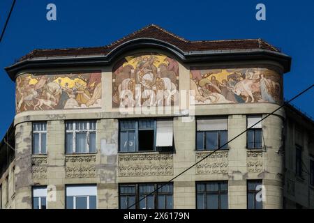 Wohnhaus der Bürgerbrauerei, Népszinház utca 22, Emil Vidor, 1906 // Wohnhaus der Citicen's Brewery, Népszinház utca 22, Emil Vidor, 1906 Stockfoto