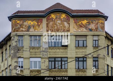 Wohnhaus der Bürgerbrauerei, Népszinház utca 22, Emil Vidor, 1906 // Wohnhaus der Citicen's Brewery, Népszinház utca 22, Emil Vidor, 1906 Stockfoto