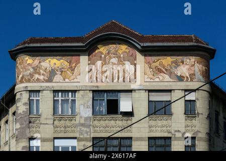 Wohnhaus der Bürgerbrauerei, Népszinház utca 22, Emil Vidor, 1906 // Wohnhaus der Citicen's Brewery, Népszinház utca 22, Emil Vidor, 1906 Stockfoto