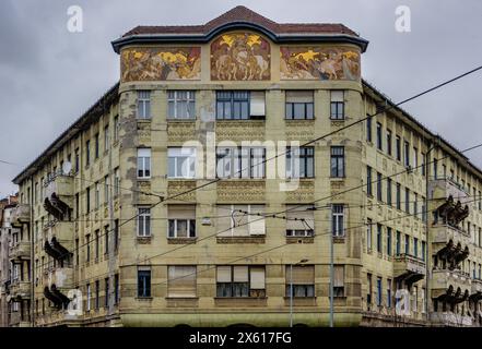 Wohnhaus der Bürgerbrauerei, Népszinház utca 22, Emil Vidor, 1906 // Wohnhaus der Citicen's Brewery, Népszinház utca 22, Emil Vidor, 1906 Stockfoto