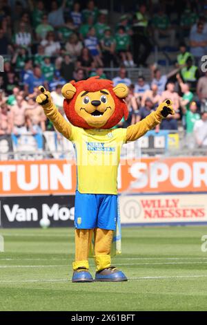 Waalwijk, Niederlande. Mai 2024. WAALWIJK, NIEDERLANDE - 12. MAI: Mascotte RKC während des niederländischen Eredivisie-Spiels zwischen RKC Waalwijk und PEC Zwolle im Mandemakers stadion am 12. Mai 2024 in Waalwijk, Niederlande. (Foto von Peter Lous/Orange Pictures) Credit: Orange Pics BV/Alamy Live News Stockfoto