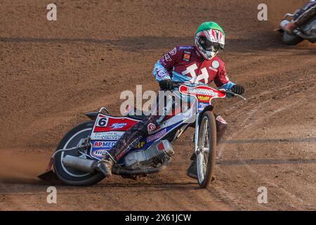 Phil Morris, aktueller FIM Race Director, in seinen Renntagen für Lakeside Hammers 2009 Stockfoto