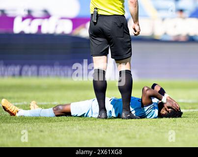 Randers, Dänemark. Mai 2024. Mohammed Fuseini des Randers FC im Superliga-Spiel zwischen Randers FC und Hvidovre IF im Cepheus Park in Randers am Sonntag, den 12. Mai 2024. (Foto: Henning Bagger/Ritzau Scanpix) Credit: Ritzau/Alamy Live News Stockfoto