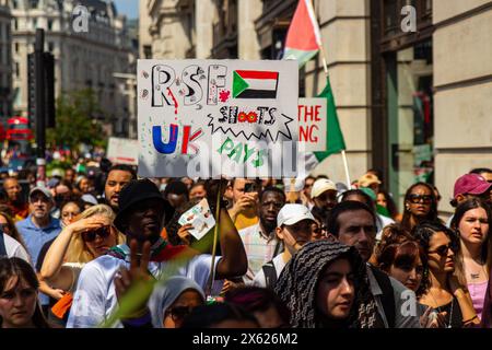 Aktivisten aus London für den Sudan marschierten in Zentral-London und forderten das Ende des Bürgerkriegs im Sudan. Stockfoto