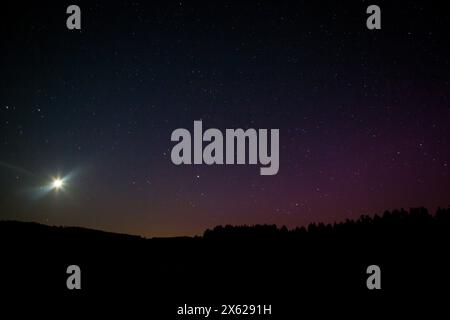 Aurora borealis im Waldviertel, Österreich am 11.05.2024 Stockfoto