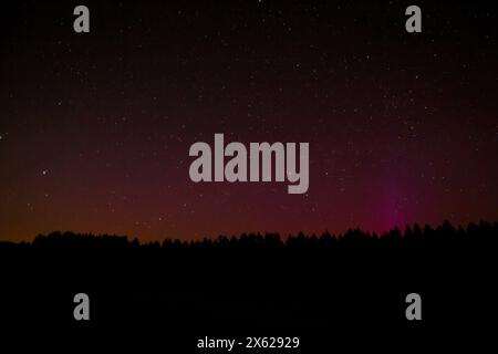 Aurora borealis im Waldviertel, Österreich am 11.05.2024 Stockfoto