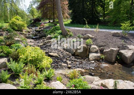 Der Fluss bei RHS Harlow Carr Stockfoto