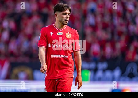 Lodz, Polen. Mai 2024. Noah Diliberto von Widzew wurde während des Polnischen PKO Ekstraklasa League-Spiels zwischen Widzew Lodz und Zaglebie Lubin im Widzew Lodz Municipal Stadium gesehen. Credit: Mikołaj Barbanell/Alamy Live News Credit: Mikołaj Barbanell/Alamy Live News Stockfoto