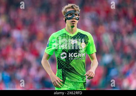 Lodz, Polen. Mai 2024. Bartlomiej Kludka aus Zaglebie wurde während des Polnischen PKO Ekstraklasa League-Spiels zwischen Widzew Lodz und Zaglebie Lubin im Widzew Lodz Municipal Stadium gesehen. Credit: Mikołaj Barbanell/Alamy Live News Credit: Mikołaj Barbanell/Alamy Live News Stockfoto