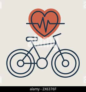 Symbol für den Vektor des zyklischen Herzschlags. Sport ist Gesundheitszeichen. Diagrammsymbol für Fitness und Gewichtsverlust Website und Apps Design, Logo, App, UI Stock Vektor