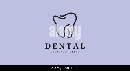 Logo Dentalkontur minimalistisches Icon-Design Stock Vektor