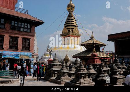 Swayambhunath Tempel (Affentempel), Kathmandu, Nepal Stockfoto