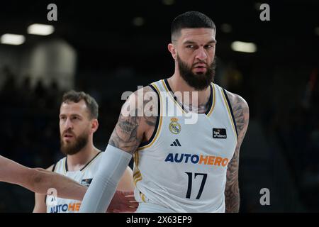 Vincent Poirier Spieler von Real Madrid während des Spiels zwischen Real Madrid und Baskonia - Liga Endesa im Wizink Center am 12. Mai 2024 in Madrid, Spa Stockfoto