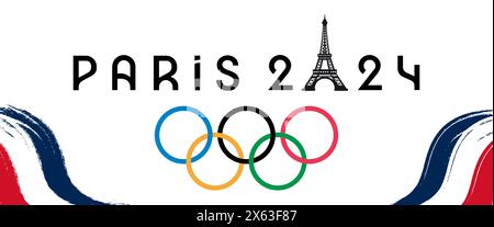 Olympische Spiele 2024 In Paris. Vektorabbildung Stock Vektor