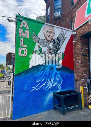 Andrés Manuel López Obrador, auch bekannt unter seinen Initialen AMLO; ist ein mexikanischer Politiker, der seit 2018 65. Präsident Mexikos ist; Stand: 2024. Stockfoto