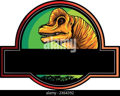 Logo der Welt der Dinosaurier, Vektor auf weißem Hintergrund Stock Vektor